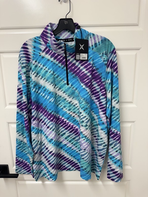 GSTQ Active 1/4 Zip Pullover Men Women Tie Dye Jacket NEW $148 NWT A0 gallery