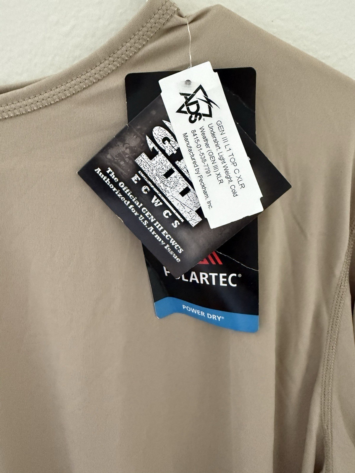 Army Gen III L1 C XLR undershirt Light Weight Cold Weather. 8415-01-538-7791 gallery