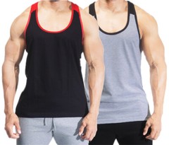 MENS GYM VEST BODYBUILDING VEST MUSCLE STRINGER VEST Y BACK RACERBACK