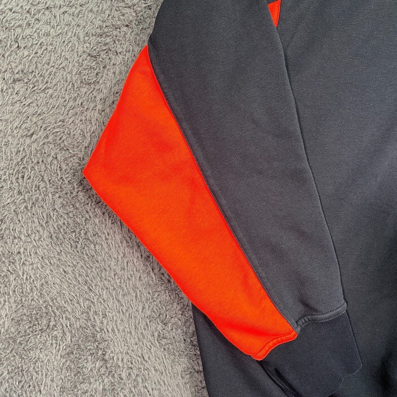 Nike Mens 2XL Crewneck Pullover Sweater Black Red Colorblock Vintage Swoosh Y2K gallery