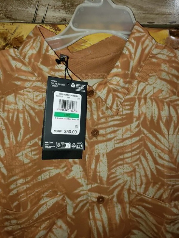 UNDER ARMOUR MEN'S L UA FLORAL LEAF PRO HYBRID PRINTED SHIRT SPF 30 AOP NWT gallery