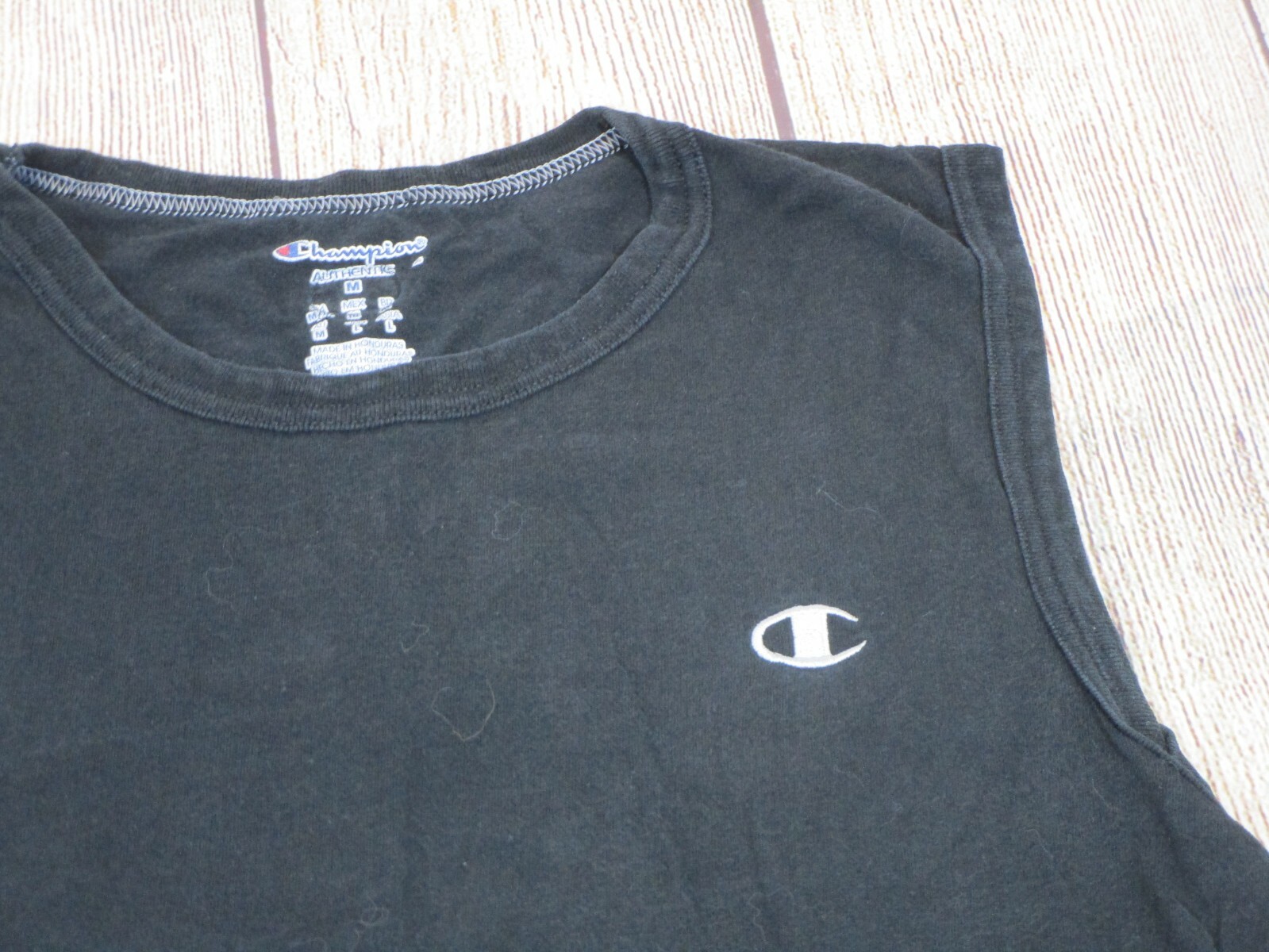 NICE Champion Authentic Black Silver C Logo Tank Top T-Shirt Men's Medium gallery