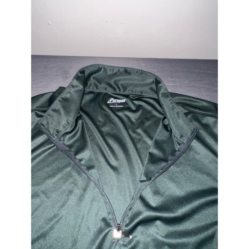 Paragon Mens Quarter Zip Pullover Forest Green Performance Long Sleeve Shirt L gallery