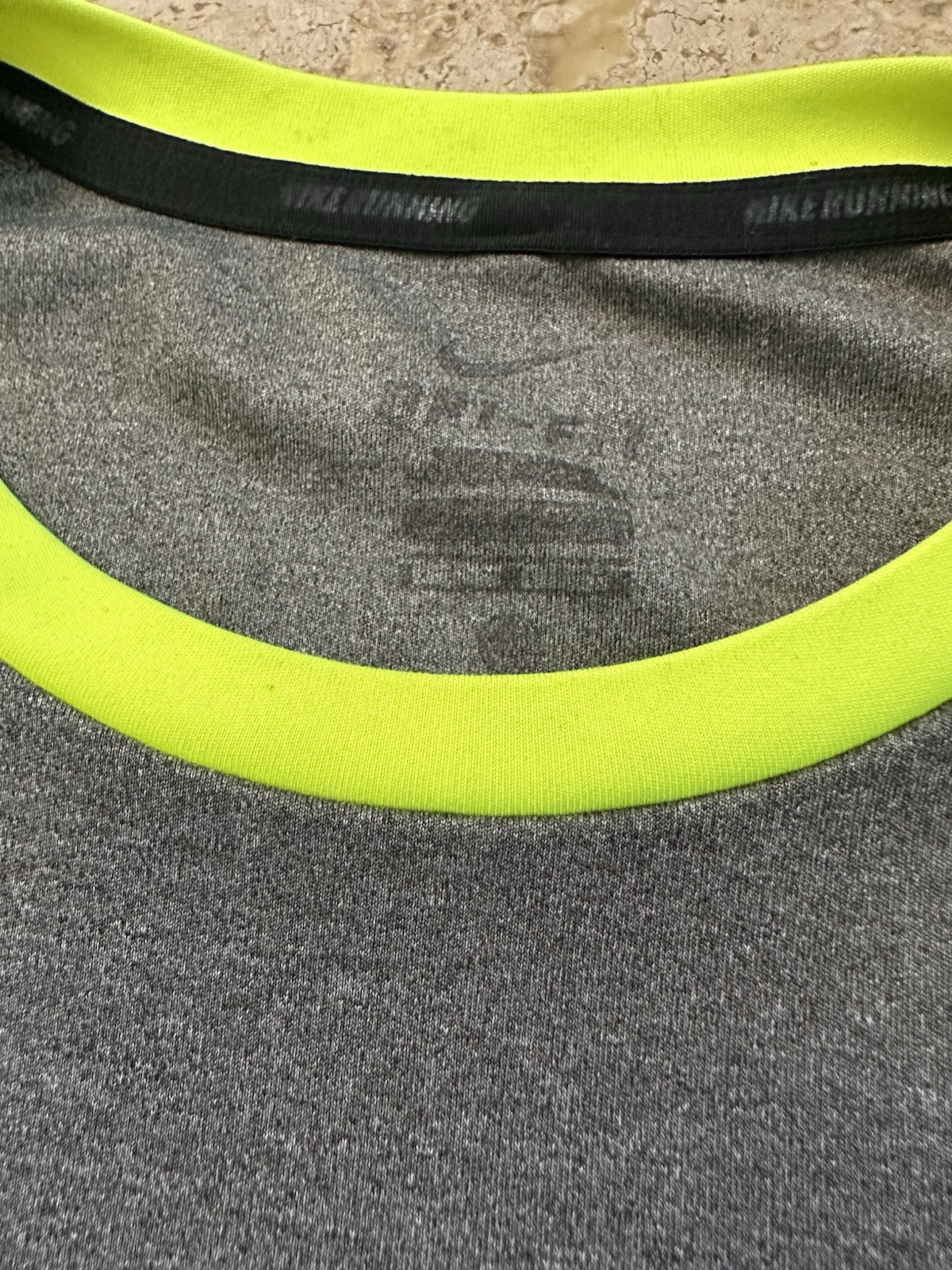 Nike Dri-FIT Men’s Athletic Gray Neon Yellow Short Sleeve Performance Tee LRG gallery