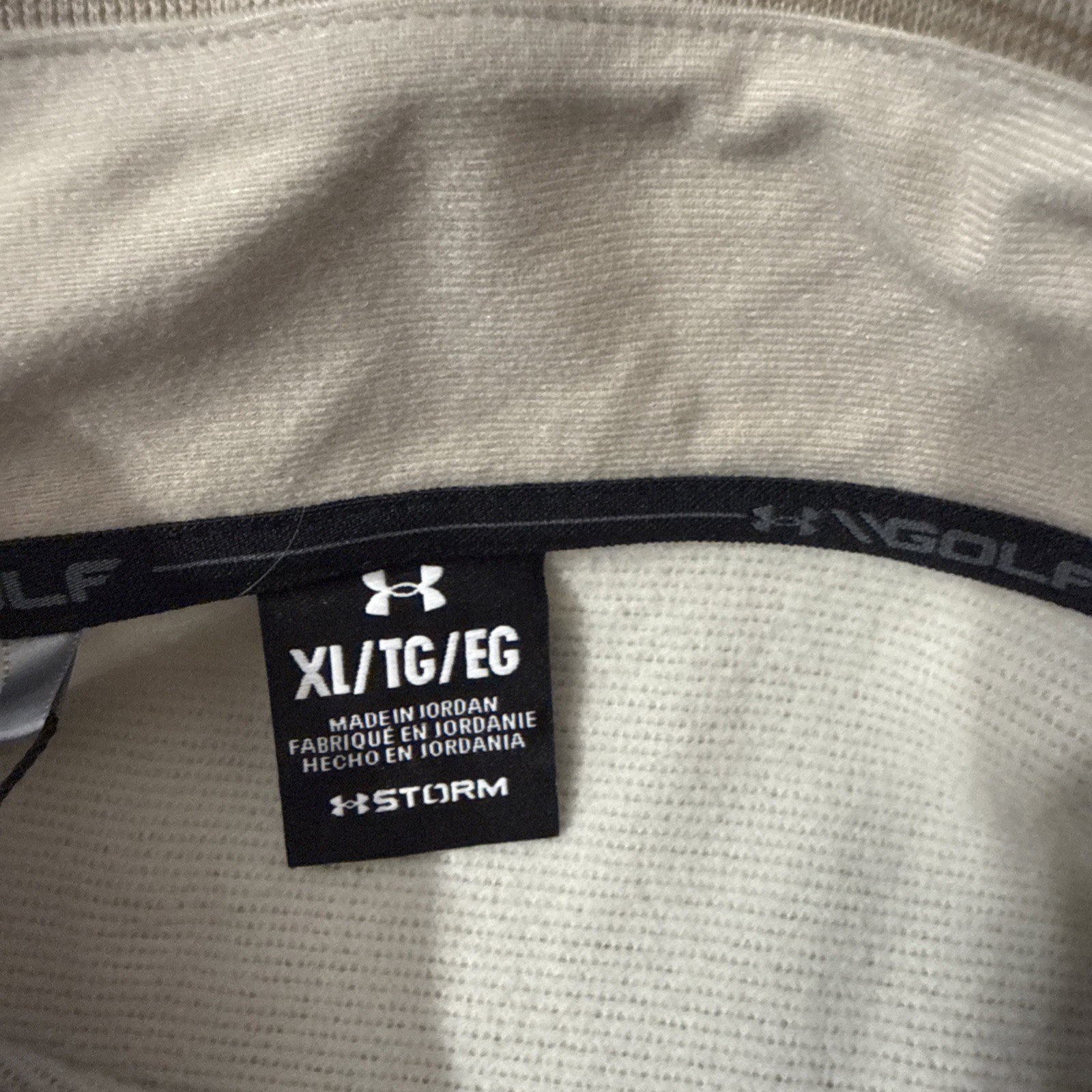 NWT Under Armour Golf Mens Storm Sweaterfleece Quarter Zip, Beige XL gallery