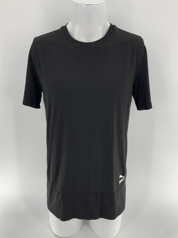 Puma Evo Athletic Short Sleeve Shirt M Men Black Gray Poly Elastane YGI R4-11 gallery