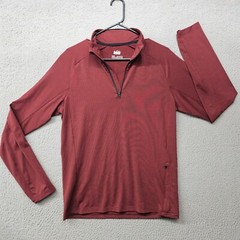 REI Coop 1/4 Zip Pullover Top Mens Small Maroon Red Lightweight Base Layer Shirt