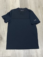 Under Armour Mens Lg Fitted Active Shirt Threadborne Blk Vented Wokrout Running