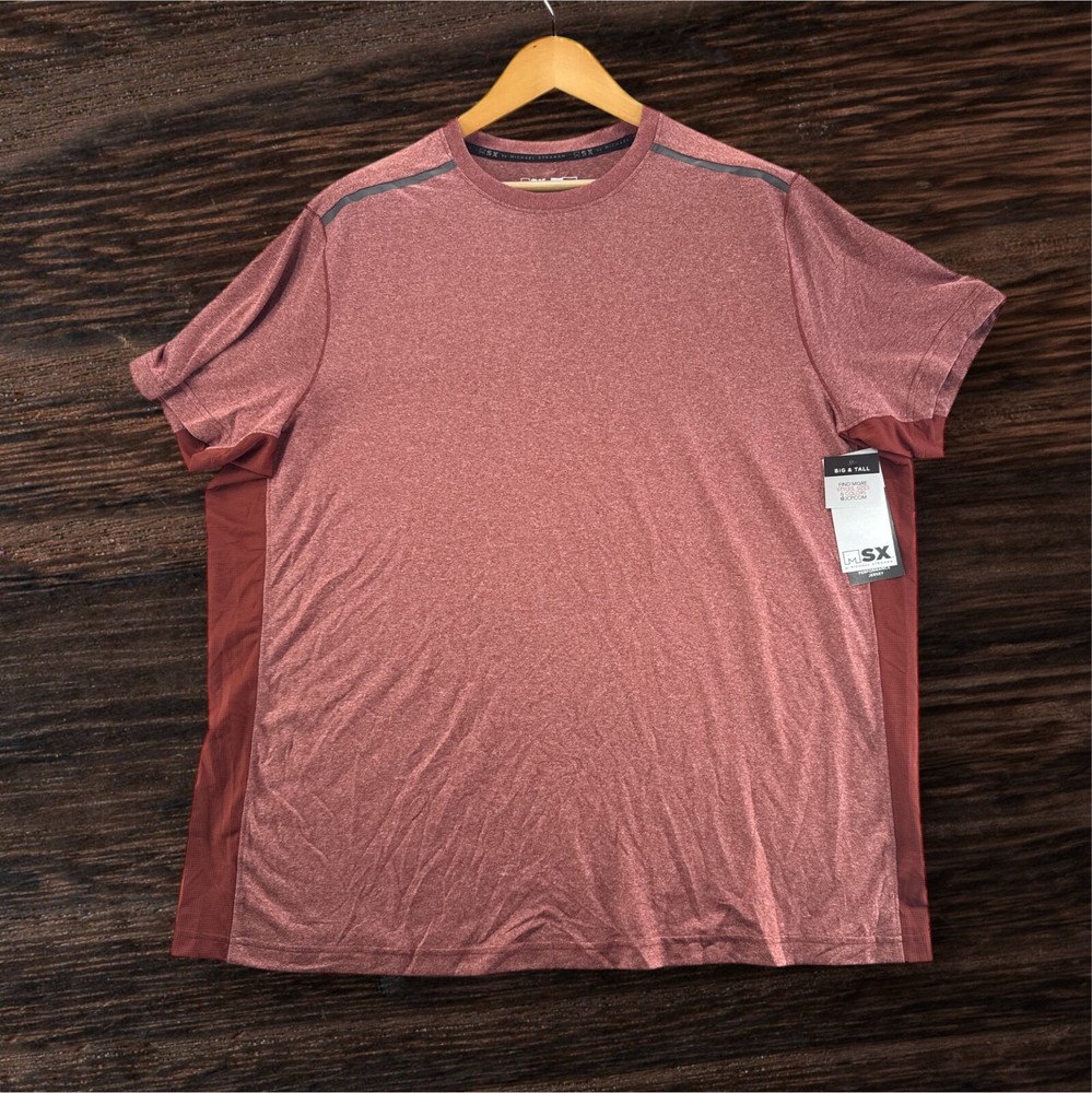 MSX By Michael Strahan Mens Lightweight T Shirt Spiced Apple Heather Size 2XL