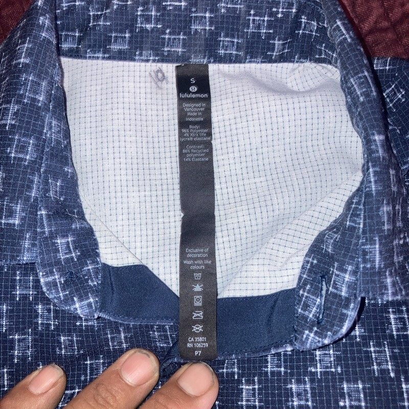 Lululemon Shirt Men Small Airing Easy Grid Short Sleeve Button Up Ventlight Mesh gallery