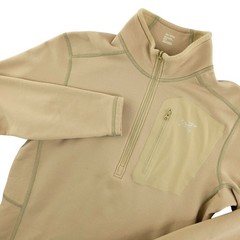Arc’teryx Rho Heavyweight Pullover Mens Small Beige 1/4 Zip Fleece Thermal Top