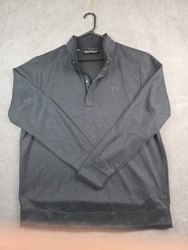 Under Armour Golf 4 Snap Pullover Sweatshirt Mens 2XL Black Dark Gray Coldgear gallery