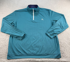 Rhoback 1/4 Zip Pullover Men’s XXL Green Blue Geometric Golf Quarter Performance