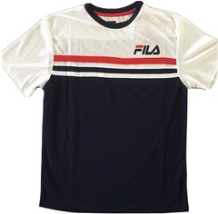 FILA MEN’S MESH JERSEY TEE RED WHITE BLUE WITH FILA LOGO T-SHIRT NWT A14