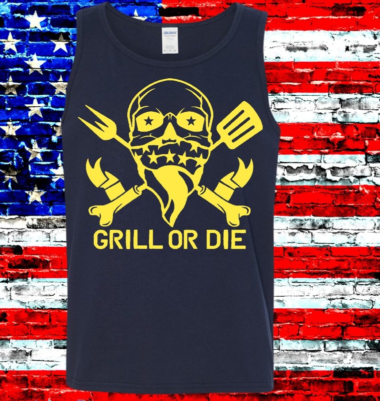 Tank Top,Grill Or Die,Barbecue,Smoker,Beer,BBQ,Grilling,Fathers Day,t-shirt gallery