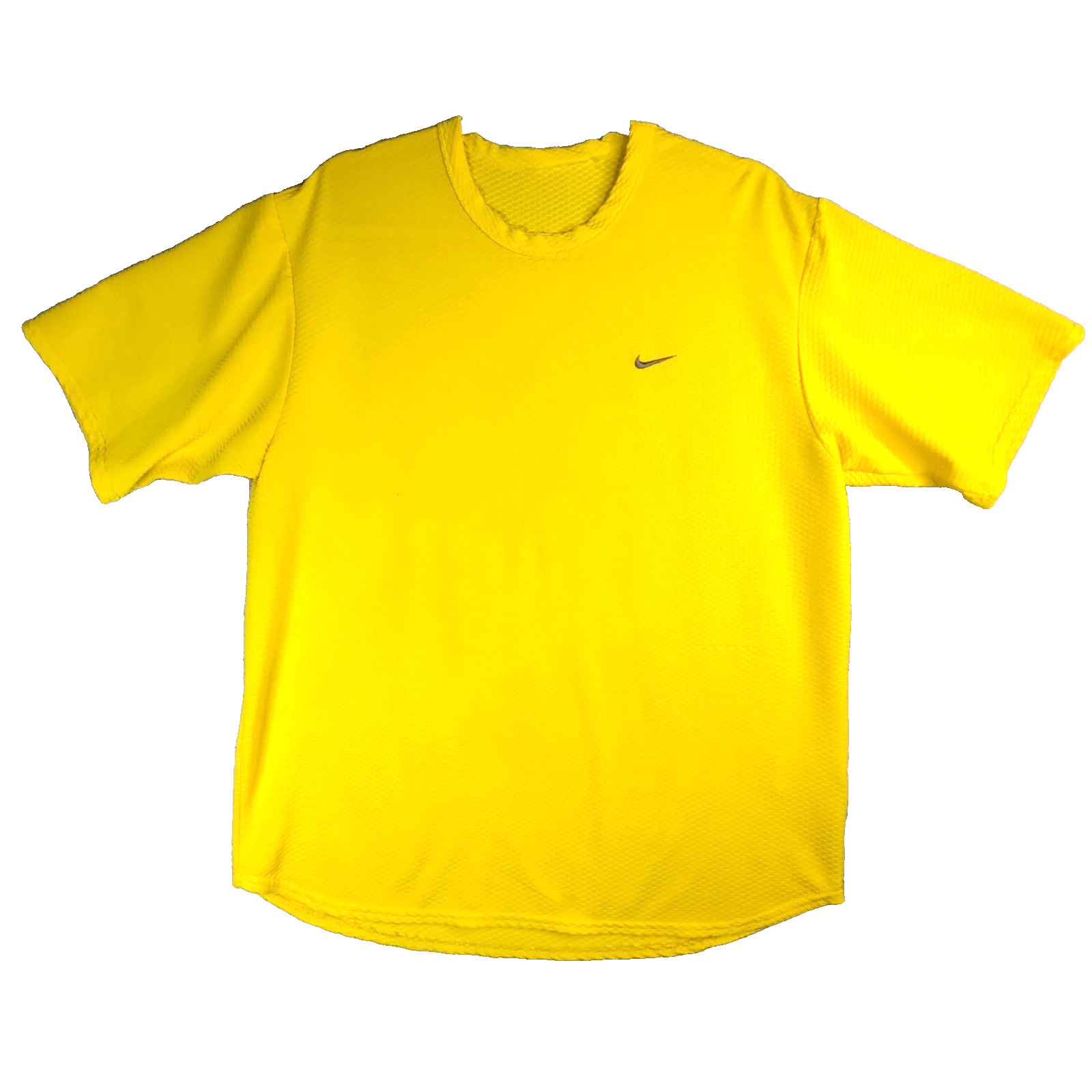 Nike Textured Performance Knit Athletic Training Shirt Yellow Water Wick Cooling gallery
