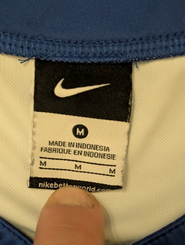 Nike Baseball Pullover Shirt Mens Medium Blue Short Sleeve Pockets Performance gallery