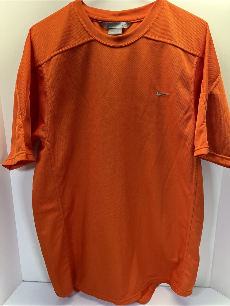 Nike Dri Fit T Shirt Mens L Orange Activewear Short Sleeve Casual Athleisure