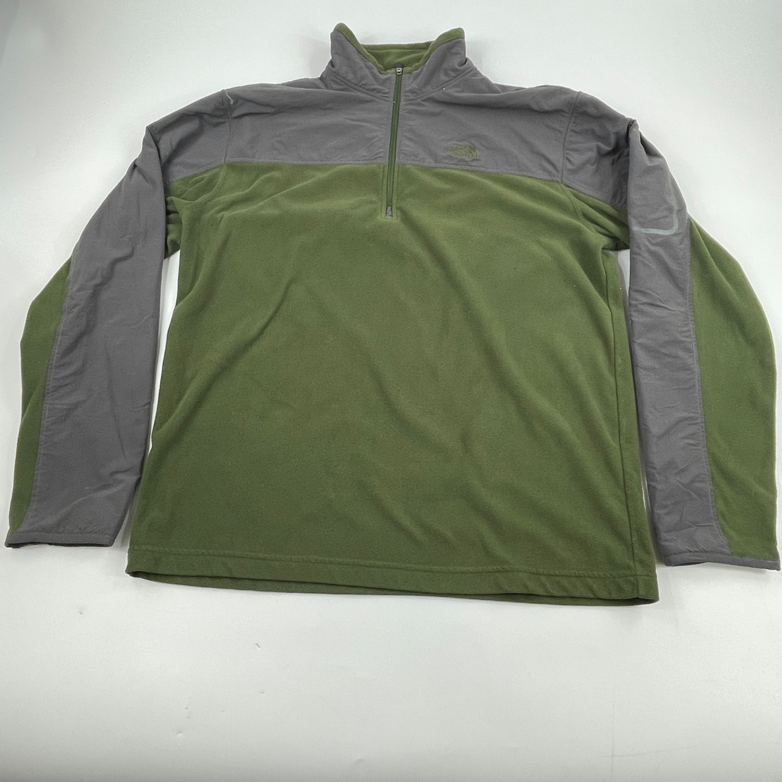 The North Face 1/4 Zip Men Size M Green Gray Fleece Pull Over gallery