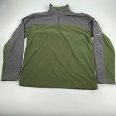 The North Face 1/4 Zip Men Size M Green Gray Fleece Pull Over