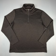 Johnston & Murphy Pullover Mens Medium Brown XC4 Extreme Comfort Quarter Zip