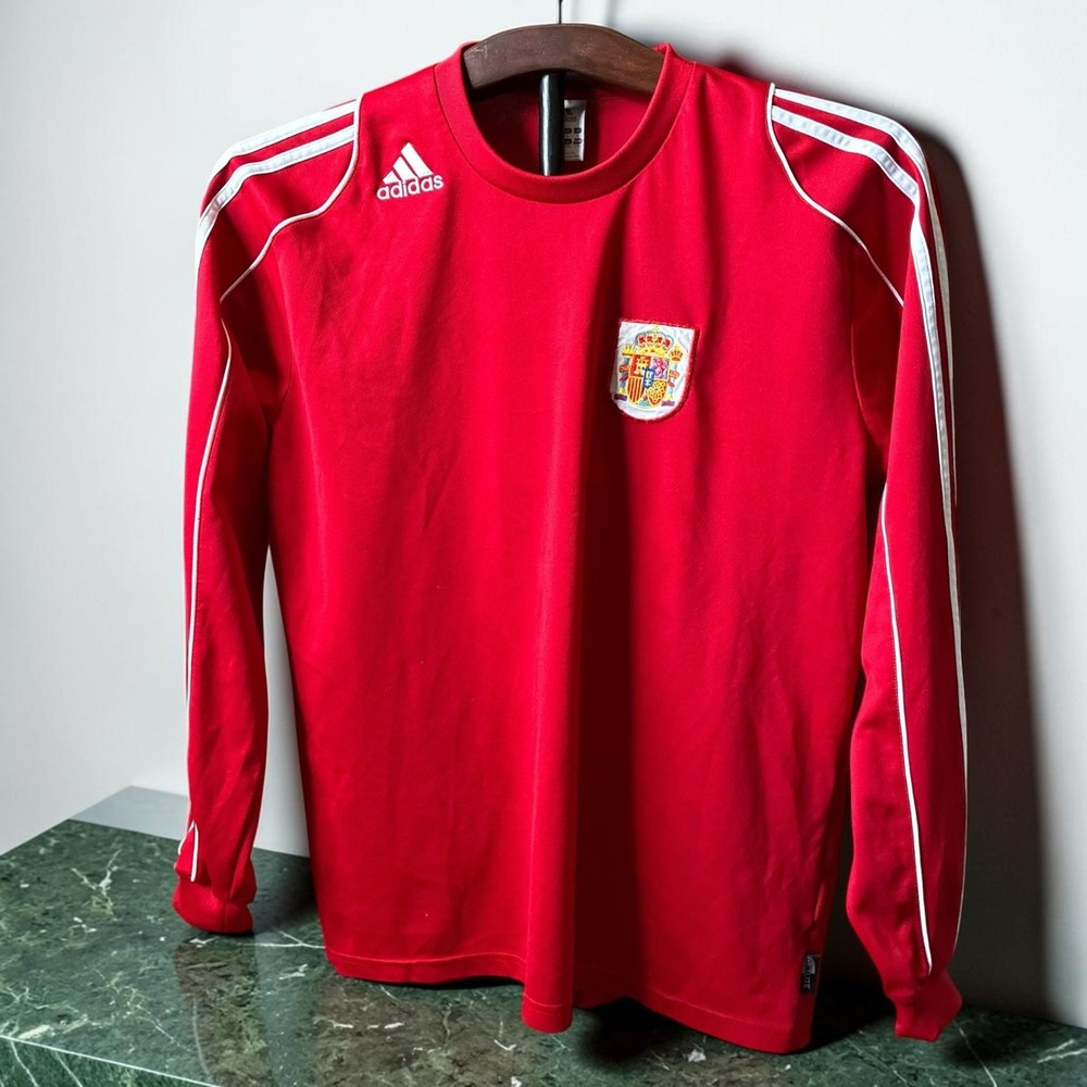 Adidas Spain National Team Long Sleeve Soccer Jersey Red
