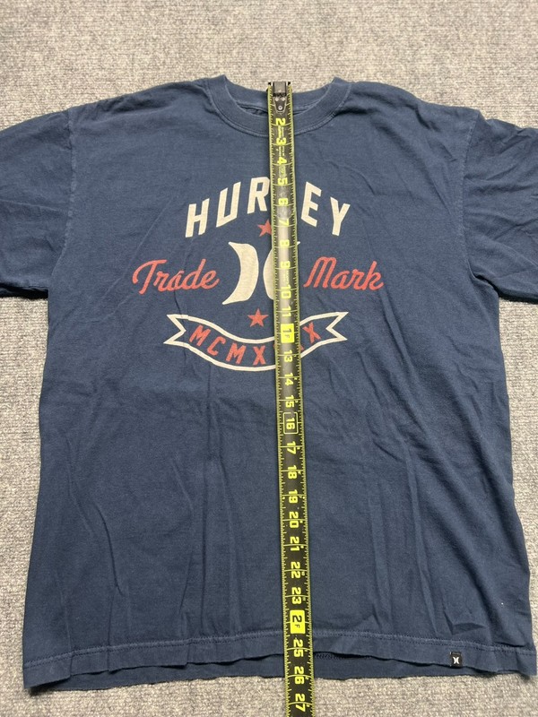Hurley Shirt Mens Large Blue Crew Neck Short Sleeve Graphic Stretch Pullover gallery