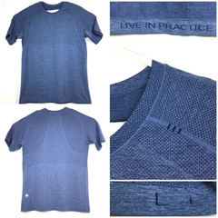 Lululemon Mens Large Blue Live in Practice Metal Vent Tech Active Tee 40″ Chest