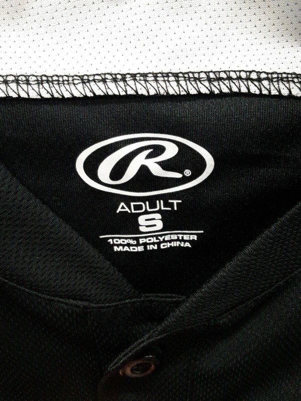 Rawlings Black and White Heat Polyester Knit Shirt Men's Sz S gallery
