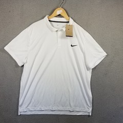 NIKE Dri-FIT Court Victory Polo Shirt 2XL White Standard Fit Tennis Golf NWT