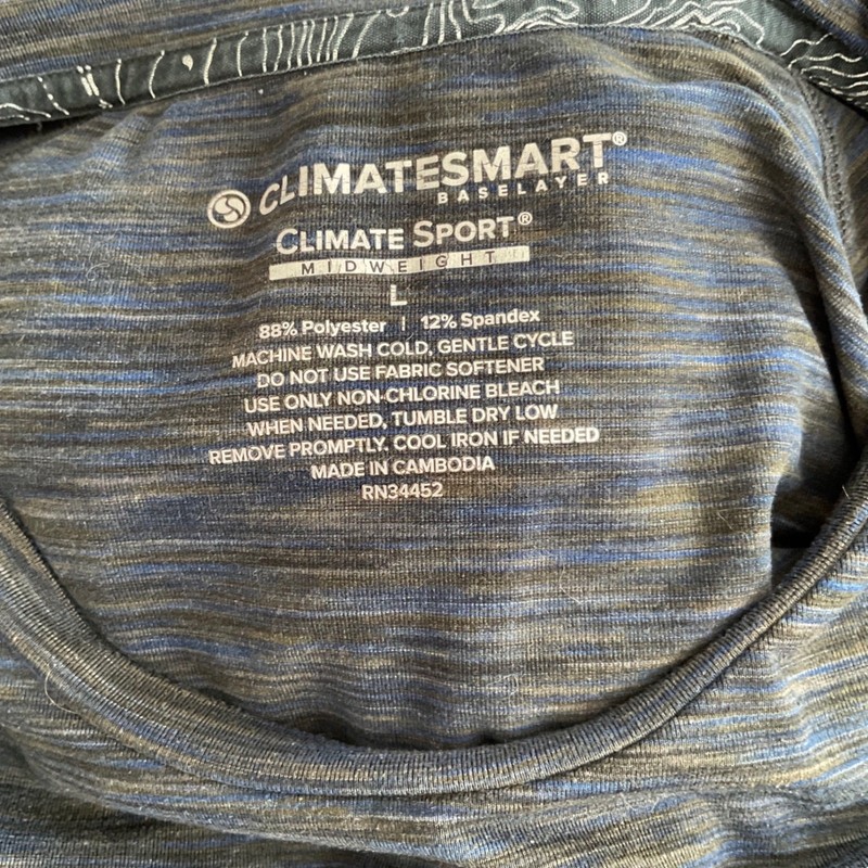 ClimateSmart Cuddl Duds Climate Sport Midweight Baselayer Top Navy Space Dye L gallery