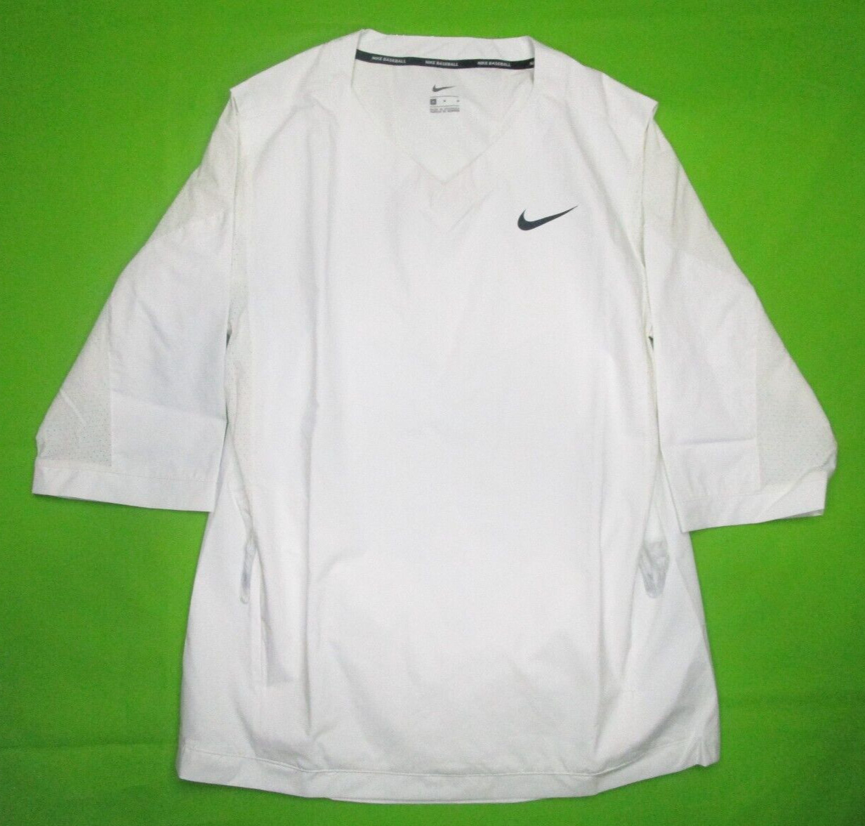 Nike WHITE Hot Baseball Jacket Short Sleeve Men's Size Medium 897383-100 NWT $85 gallery