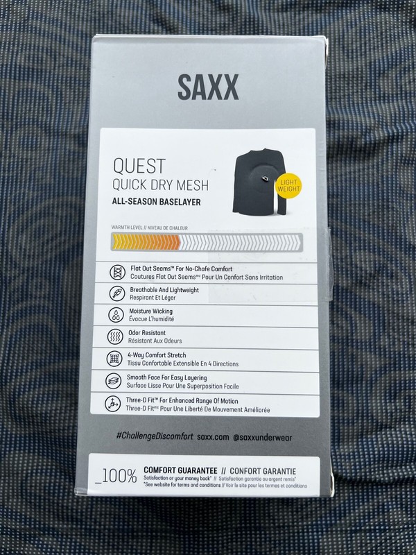 Saxx x Andy Everson SXLC73 Quest Quick Dry Mesh Baselayer Crew Shirt ( L ) gallery