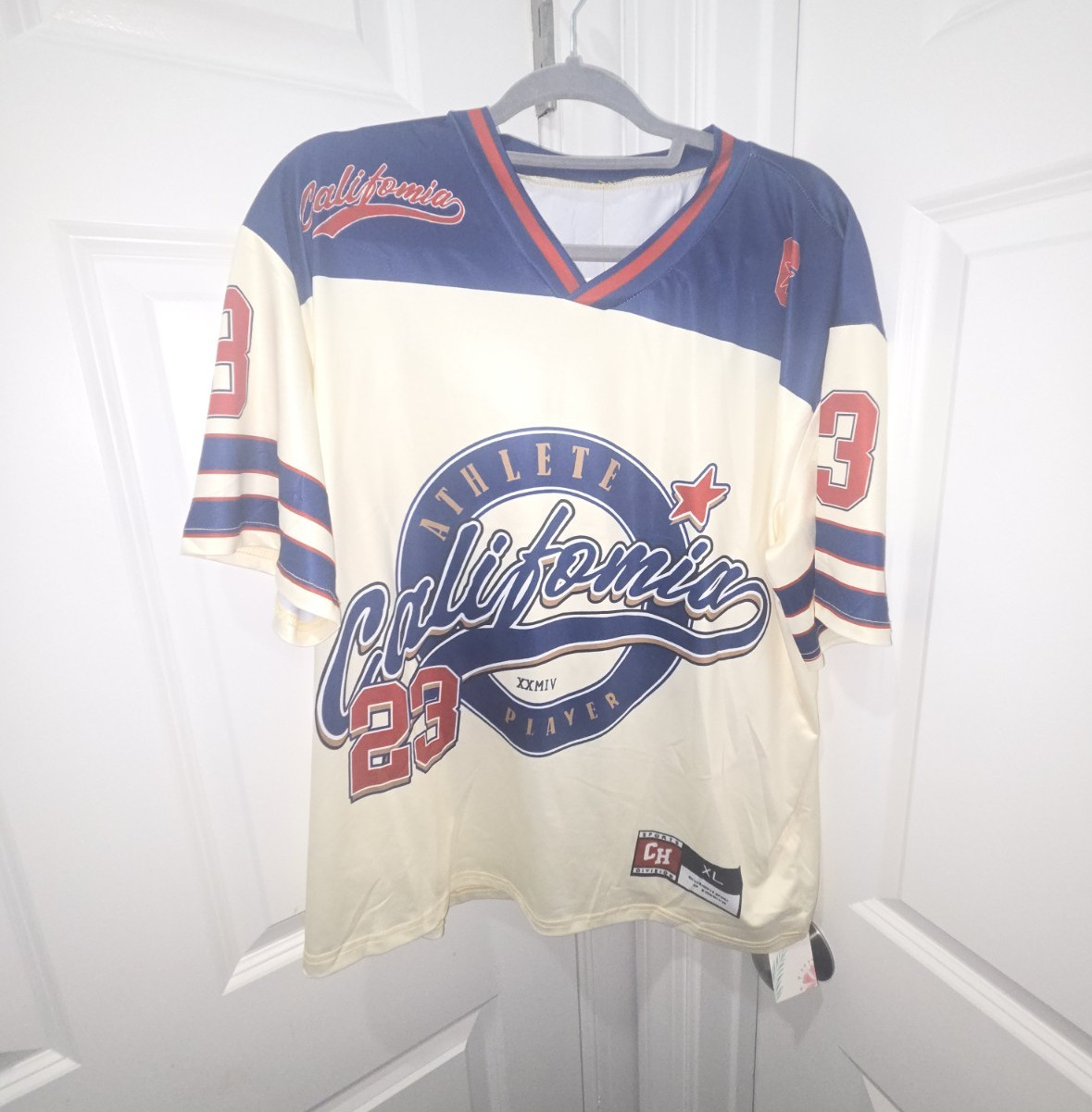 Sports CH Division Player 23 California V-Neck Jersey XL Cream/Blue/Red gallery