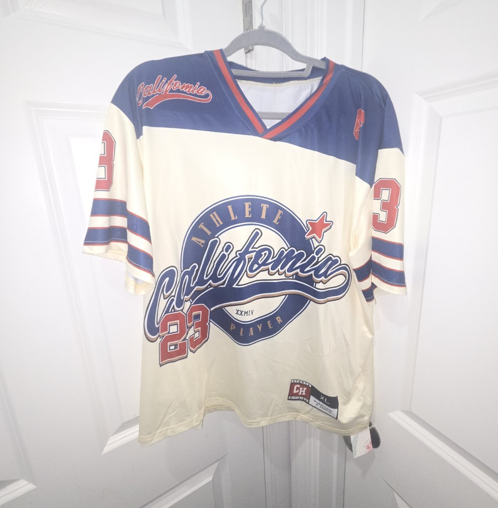 Sports CH Division Player 23 California V-Neck Jersey XL Cream/Blue/Red
