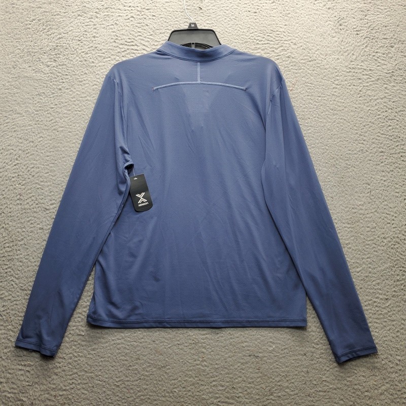 Xersion 1/4 Zip Pullover Mens Small Blue Train Flatback Mesh Mock Neck Quick Dri gallery