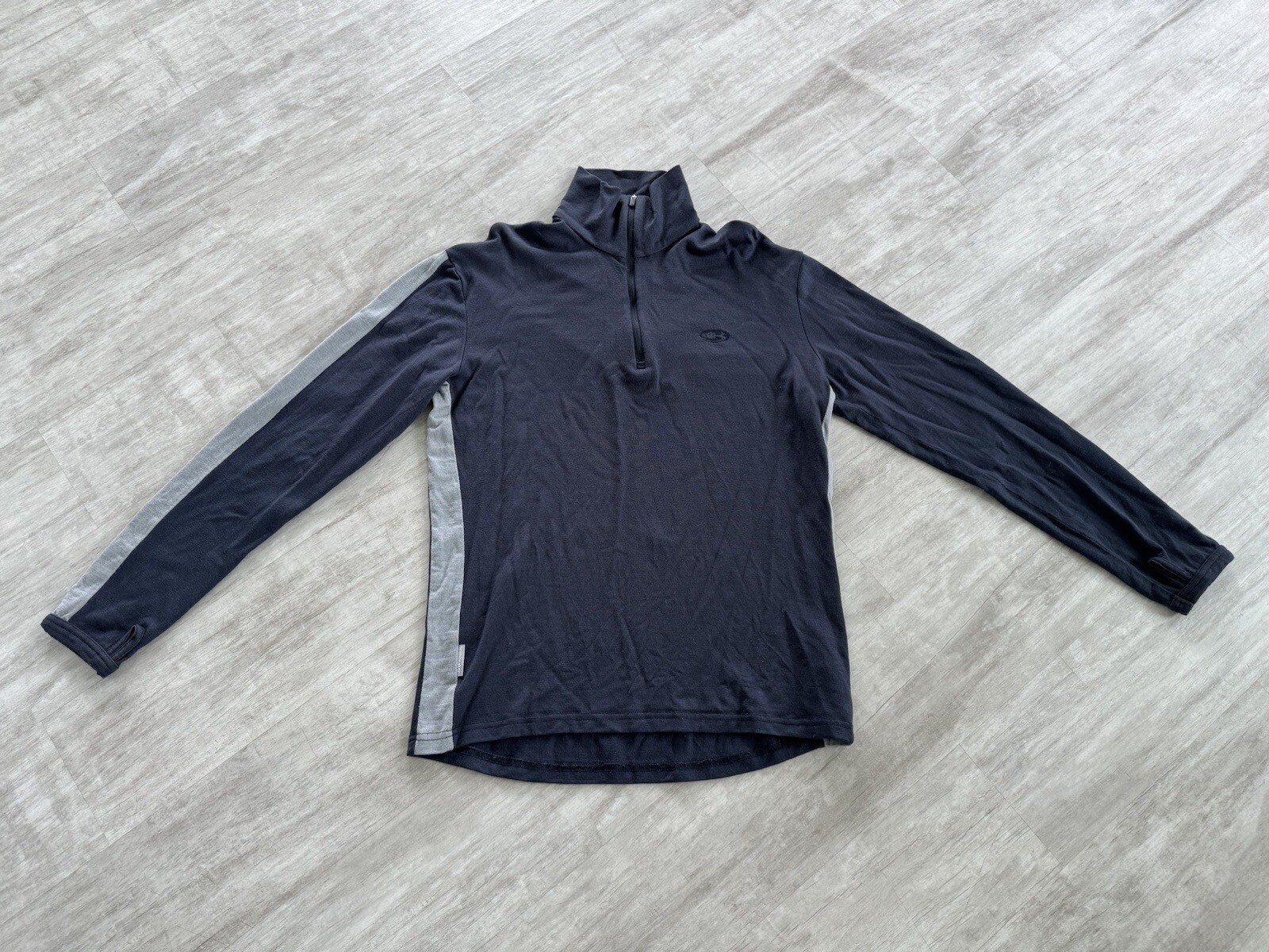 Men’s Icebreaker 260 100% Merino Wool 1/4 Zip Pullover Top Blues M? EUC gallery