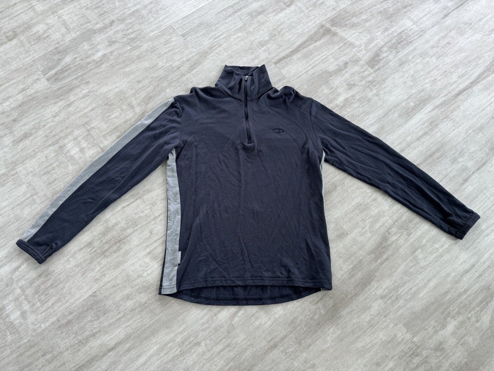 Men’s Icebreaker 260 100% Merino Wool 1/4 Zip Pullover Top Blues M? EUC