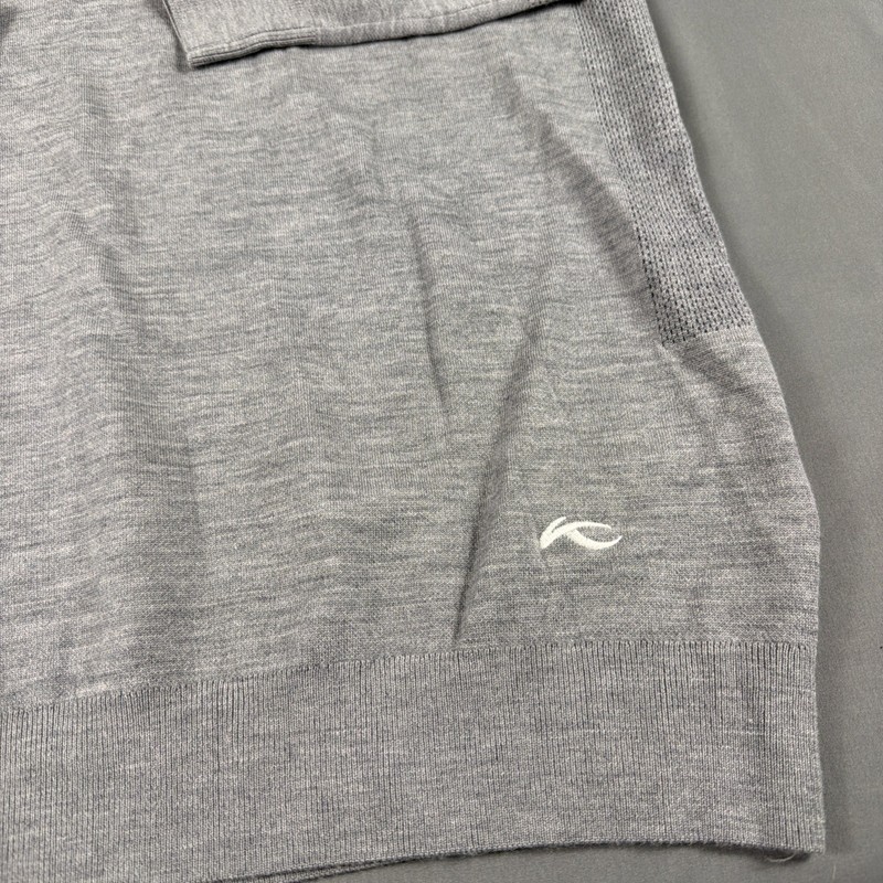 KJUS Golf Pullover Kulum Half Zip Chest Logo XL Gray Wool Polyamide MSRP $279 gallery