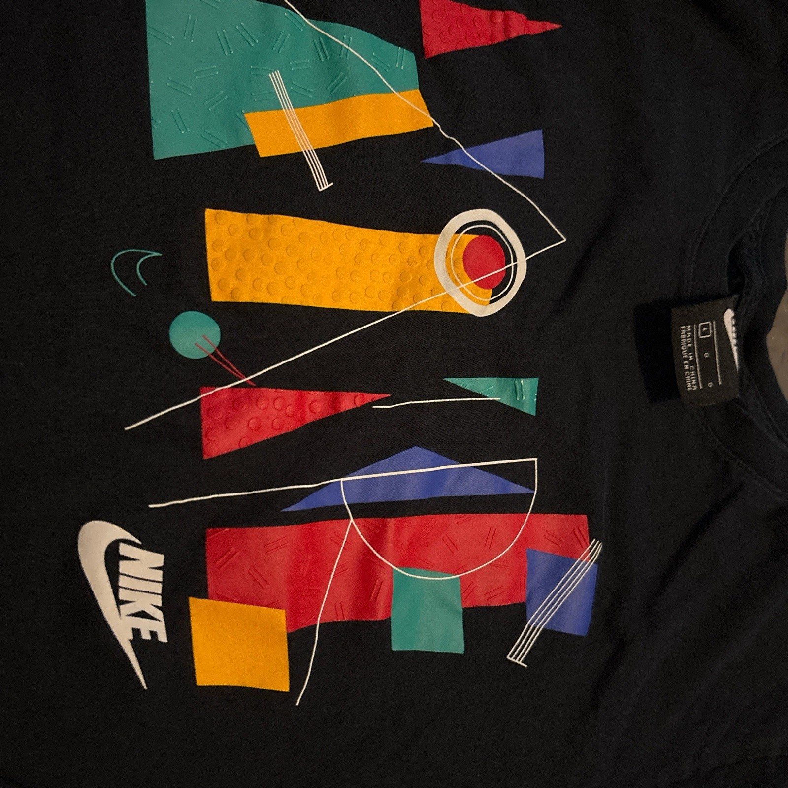 Black Nike sportswear long sleeve w/ bold graphics #90s #retro gallery