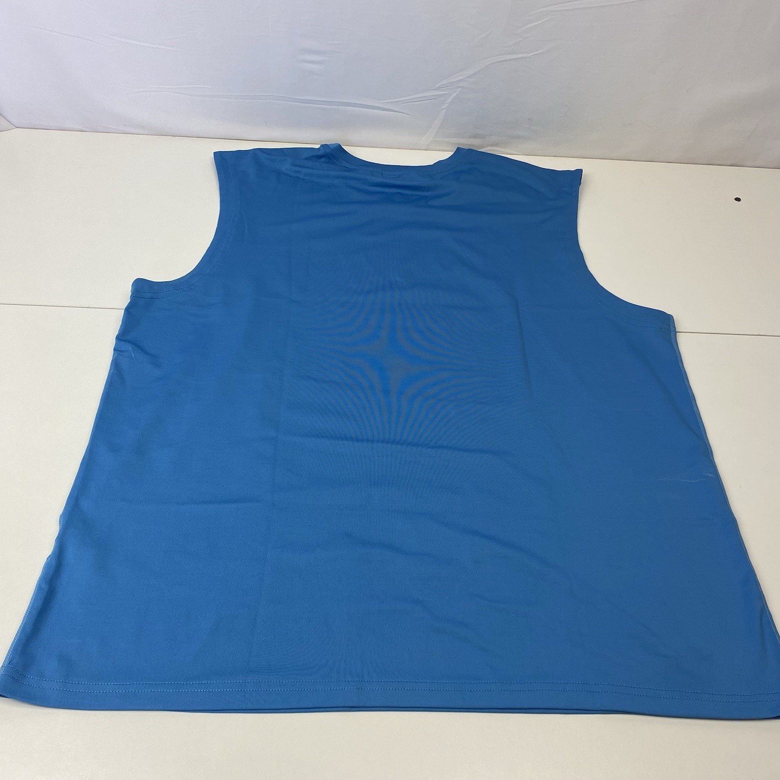 EZRUN Men’s XL Extra Large Sleeveless Solid Blue Crew Neck Athletic Shirt gallery
