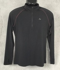 Paradox Merino Blend Shirt Mens Large Black 1/4 Zip Mock Neck Base Layer Sport