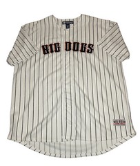 Big Dogs Baseball Jersey xl Pinstripes Polyester White Spell Out Mens Button
