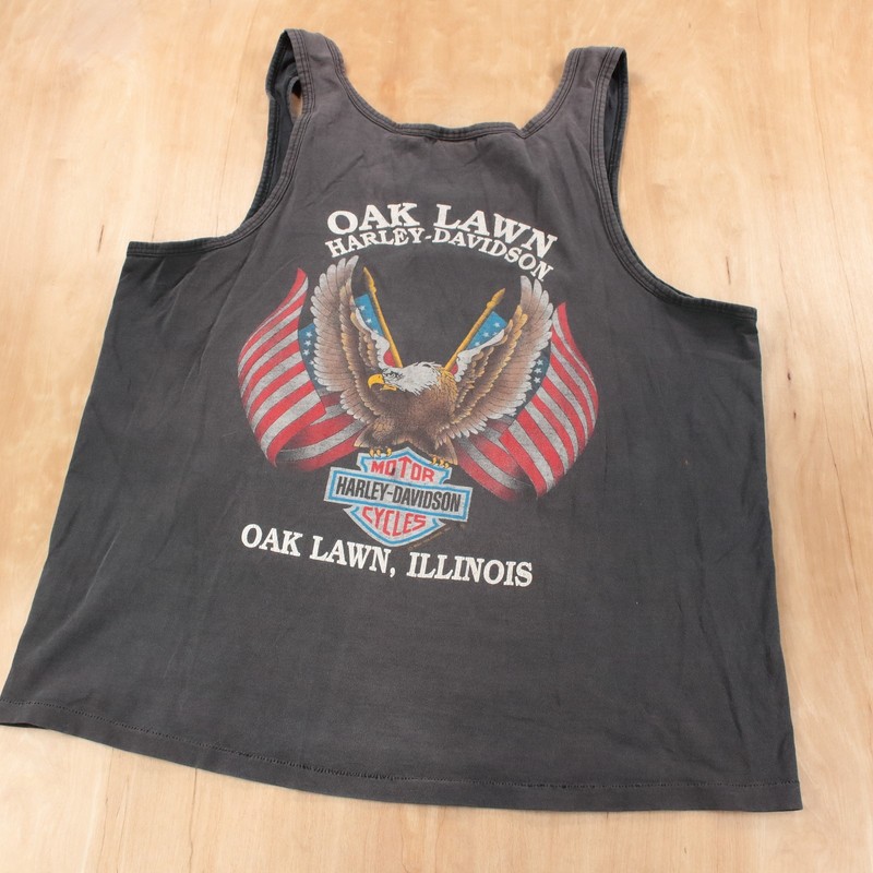 HOLOUBEK Harley-Davidson Oak Lawn tank top shirt 2XL tag vtg 90s usa made biker gallery