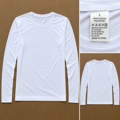 Lot of 15 White Lycra Long Sleeve Athletic Shirts Men’s Polyester Elastane
