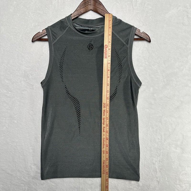 Skins Compression Sleeveless Shirt Men’s Size Medium Charcoal Gray Base Layer gallery