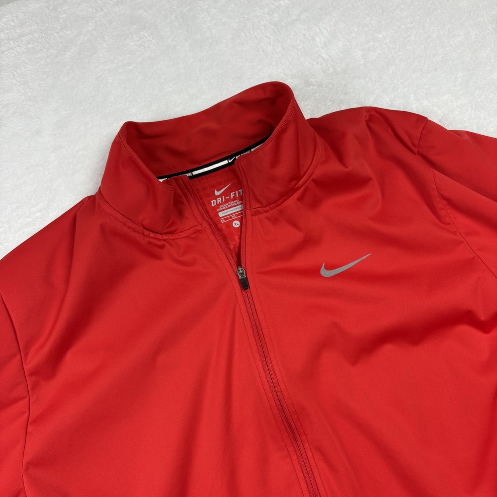 Nike Pullover Adult XL Red Dri-FIT Full Zip Running Athletic Reflective Jacket