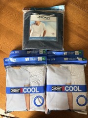 Jockey V-Neck & 32 Degrees Cool Crew Neck T-shirts New 5 Packages