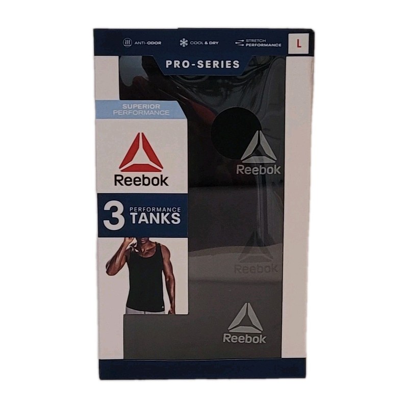 Reebok Performance Tanks Men's. Pro-Series 3 Pack NIB, Size Large gallery
