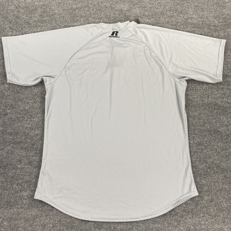 Russell Athletic Mens Two Button Placket Baseball Practice Jersey Grey Large gallery